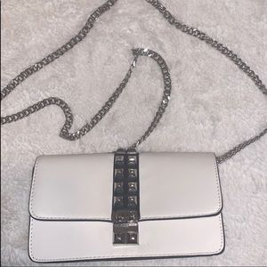 White Silver Studded Crossbody
